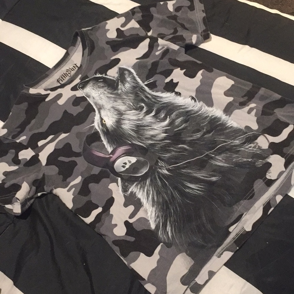 Camouflage Wolf Tee Shirt